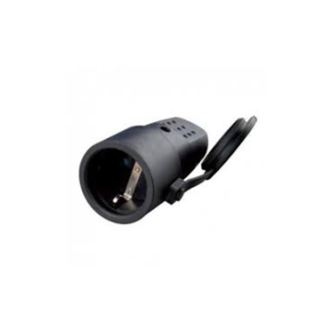 PRESA SCHUKO IN GOMMA ANTISPRUZZO IP44 NERA