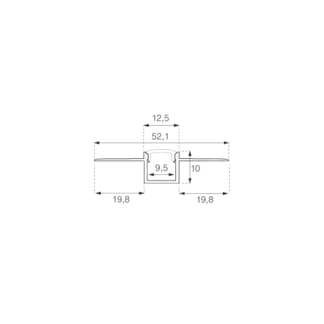 Profilo in Alluminio Colore Silver per Strip LED ad Incasso per Cartongesso vtac 3360