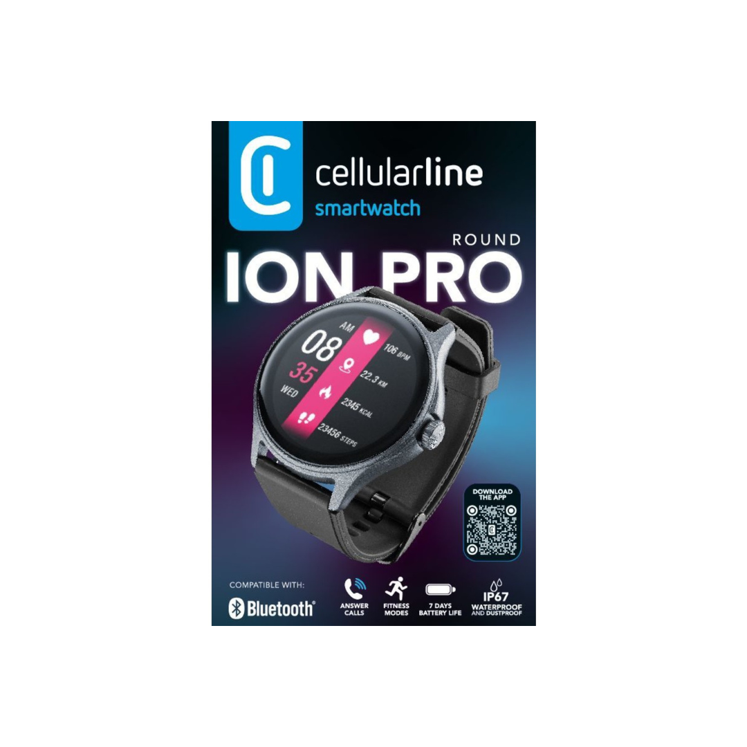 Orologio Smart rotondo Bt nero Cellularline