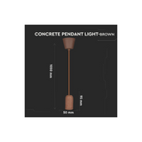 Lampadario LED a Cilindro in Calcestruzzo  Marrone 3749  Vtac