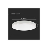 Plafoniera LED Rotonda 24W 3000k ip44 Colore Bianco Vtac 7618