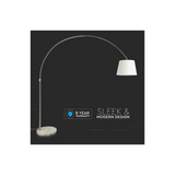 Piantana  Ricurva con Portalampada E27  Bianco h: 196cm vTac  8565