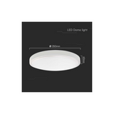 Plafoniera LED Rotonda 18W Cornice Bianca 4000K IP44 Vtac 76161