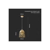 Lampadario LED a Campana in Metallo Satinato Champagne 3821 Vtac