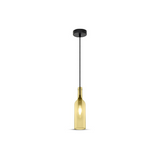 Lampadario LED a Bottiglia in Vetro con Portalampada E14 Ambrato 3770 vtac