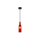 Lampadario LED a Bottiglia in Vetro con Portalampada E14  Rosso 3769 Vtac