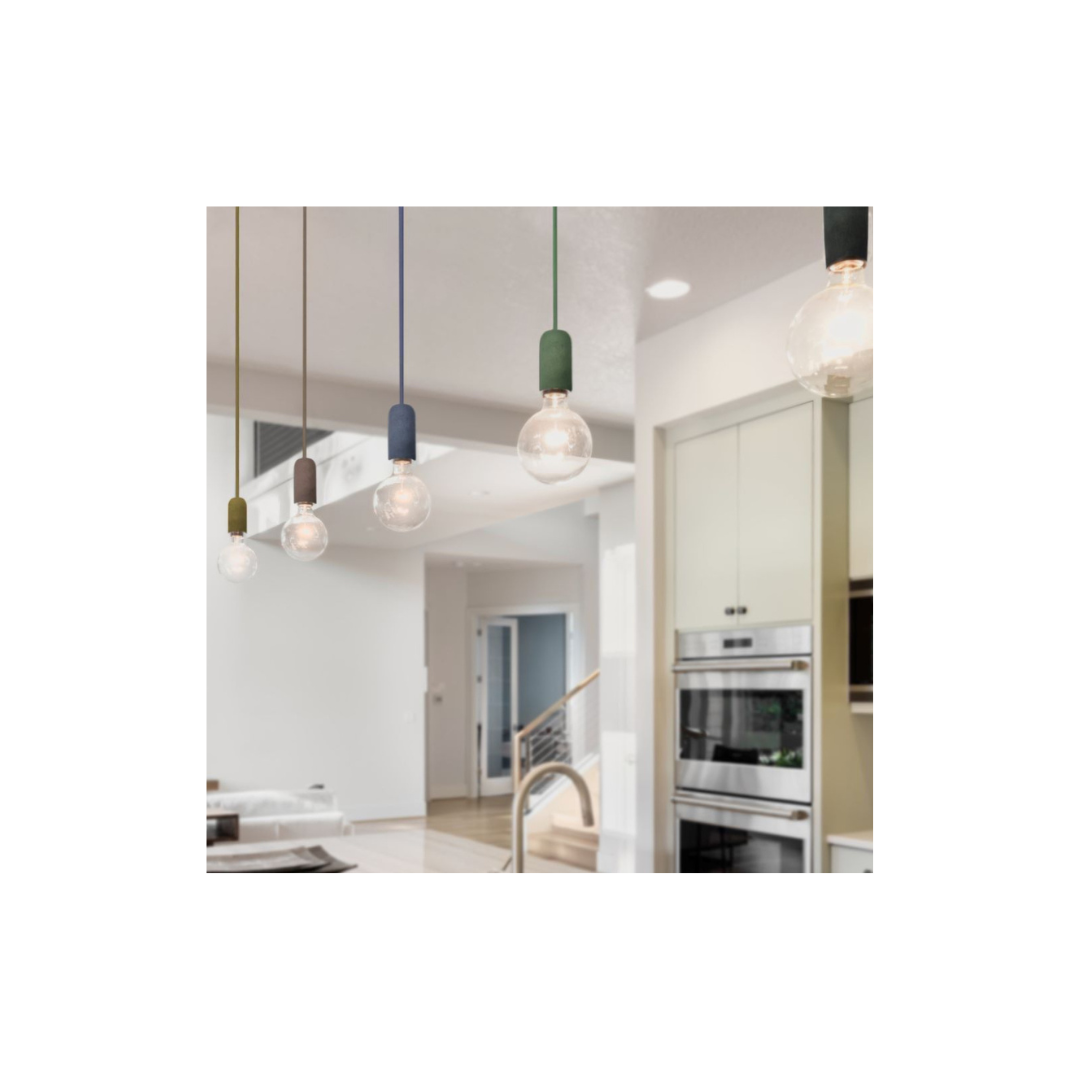 Lampadario LED a Cilindro in Calcestruzzo  Rosso Mattone 3743 Vtac