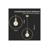 Lampadario LED a Cerchio in Metallo Champagne 3835 Vtac
