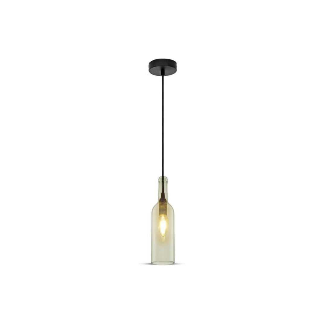 Lampadario LED a Bottiglia in Vetro con Portalampada E14 Trasparente 3771 vtac