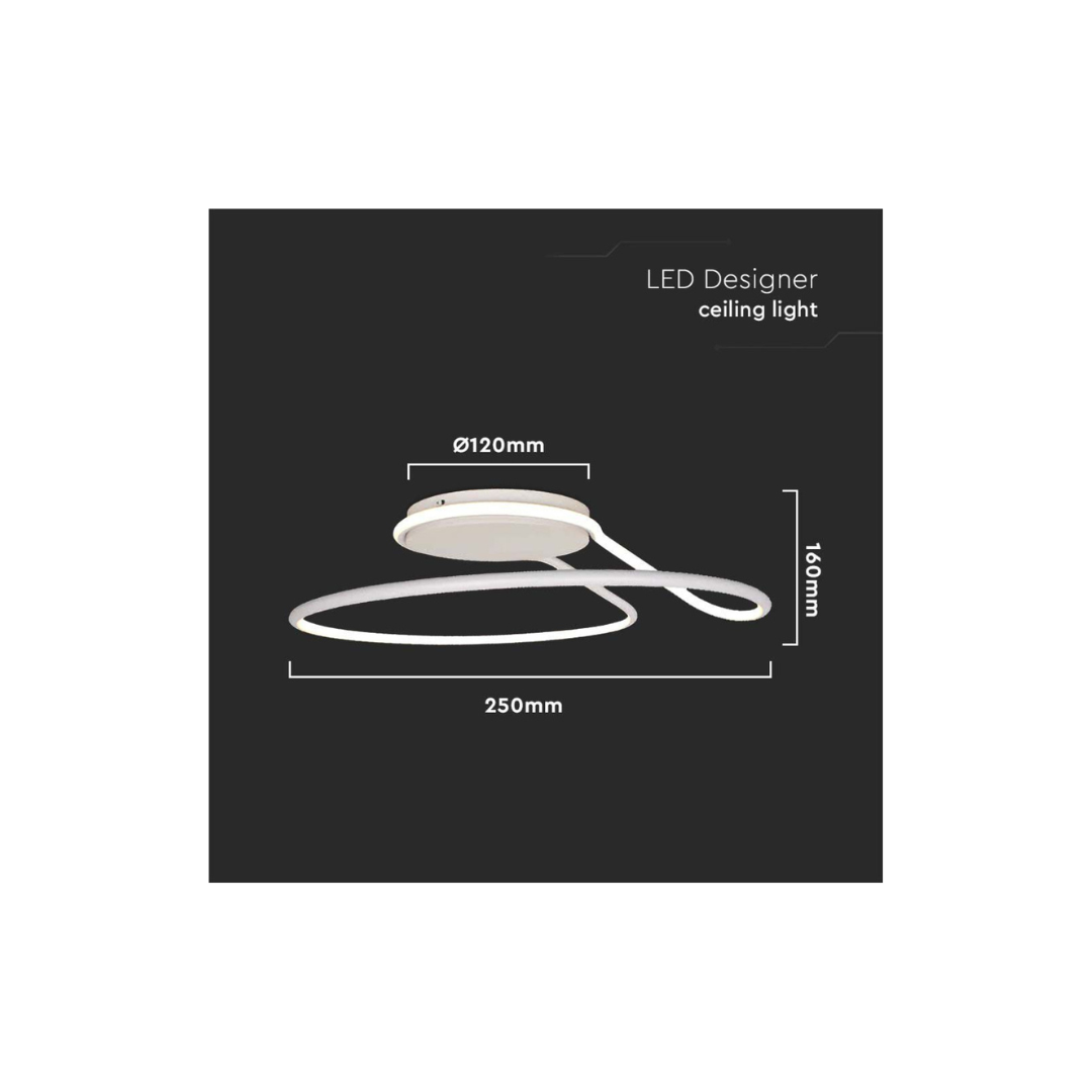 Lampadario LED dal Design Moderno Rotondo 24W in Alluminio Colore Bianco 4000К 6997 Vtac