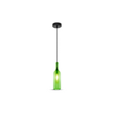 Lampadario LED a Bottiglia in Vetro con Portalampada E14  Verde 3767 vtac