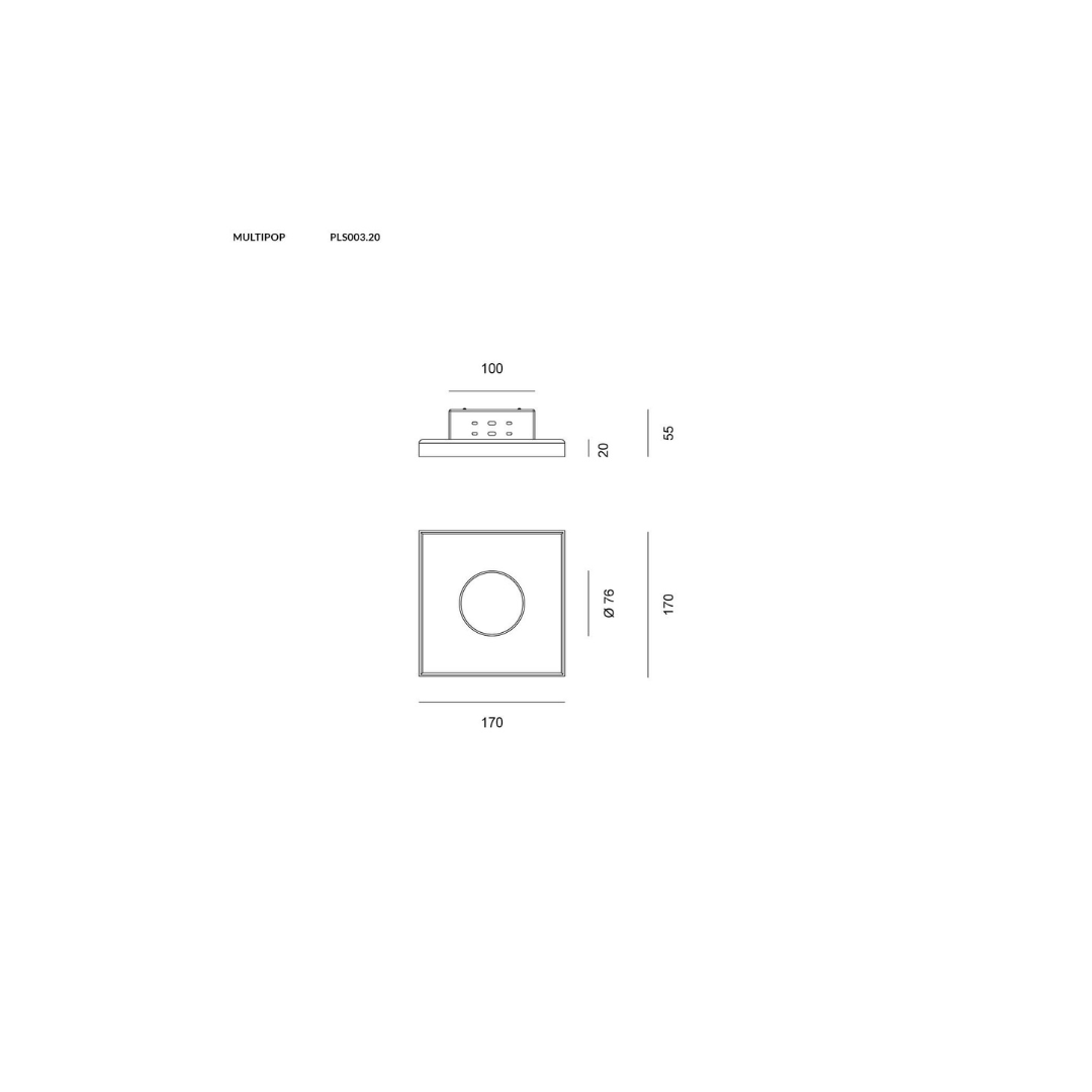 Vivida Multipop Applique/Plafoniera Singola Bianco 12W LED GX53 – PLS003.20.BI