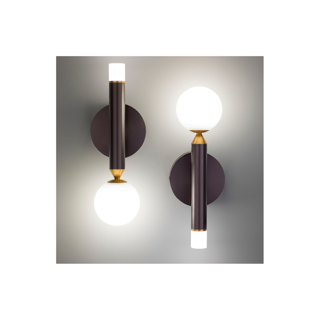 Applique Seventy Marrone Ossidato 1x2W+1x4W 3000K – Vivida SKU 0080.10.BRL