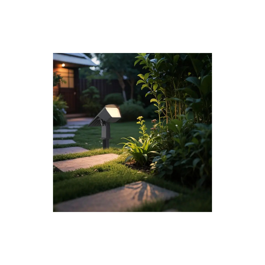 V-TAC Faretto LED da Giardino Solare 1.3W CCT Nero IP65 – Terra/Parete
