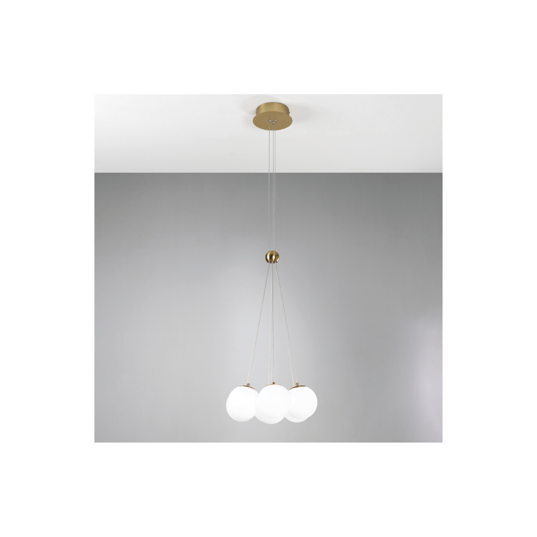 Lampada a Sospensione Pearl 7 Luci Oro Spazzolato 36W 3000K – Vivida SKU 0099.30.OS