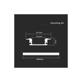 VT-8106-W Profilo LED da Incasso alluminio  per Strip fino a 12,4 mm con Cover Opaca 2 Metri