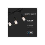 V-TAC Catenaria LED 15m con 15 Attacchi E27 IP65 per Esterni e Interni