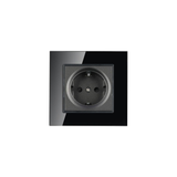 V-TAC Presa ad Incasso Singola Schuko + 10A 2P+T in Vetro Nero – Elegante e Resistente
