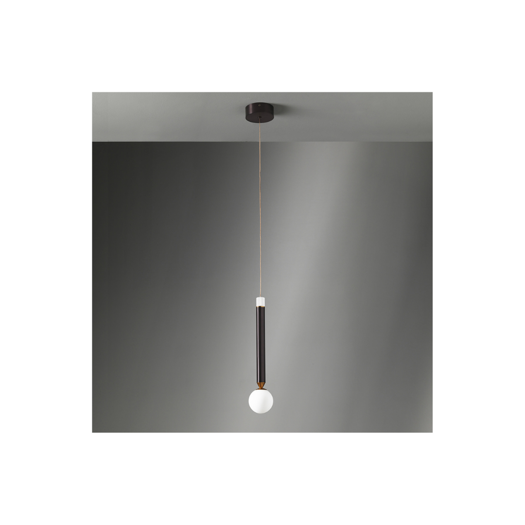Lampada a Sospensione Seventy 1 Luce Marrone Ossidato 1x2W+1x4W 3000K – Vivida SKU 0080.30.BRL