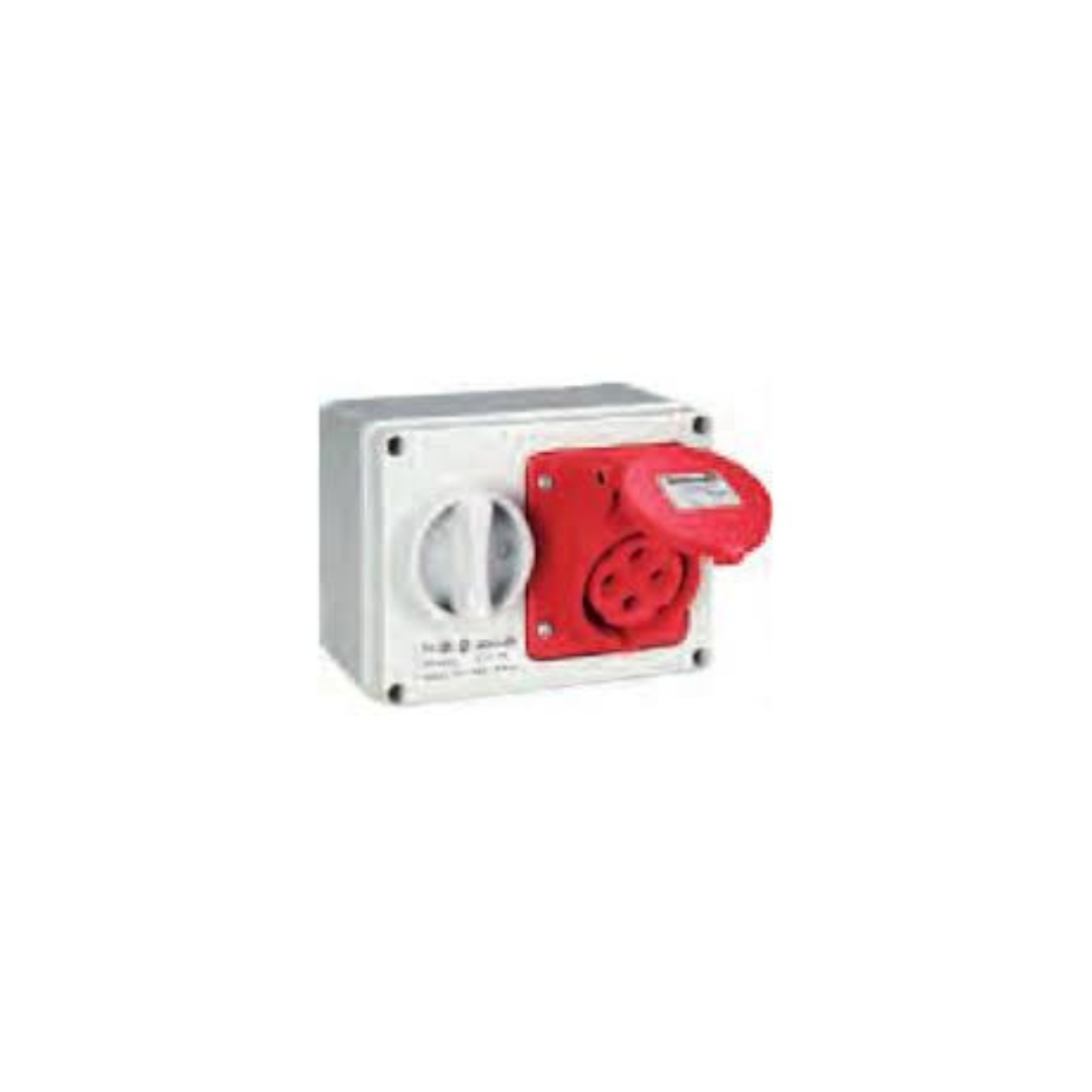 Elettrocanali EC690961 Presa Interbloccata Orizzontale 32A 3P+N+T 400V IP44 con Fondo