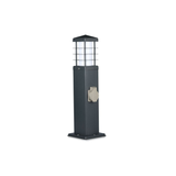 V-TAC Multipresa da Giardino a Colonna IP44 con Portalampada E27 e 2 Prese 16A – Acciaio Inox Grigio Scuro 300mm