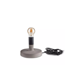 Lampada LED da Tavolo Rotonda con Attacco E27 Max 60W e Base in Calcestruzzo – Design Moderno