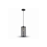 V-TAC Lampadario a Cilindro Alveolare Nero Opaco Ø13x130cm con Attacco E27 Max 60W – Metallo Satinato