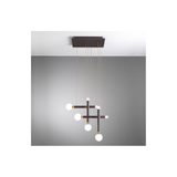 Lampada a Sospensione Seventy 4 Luci Marrone Ossidato 4x2W+4x4W 3000K – Vivida SKU 0080.31.BRL