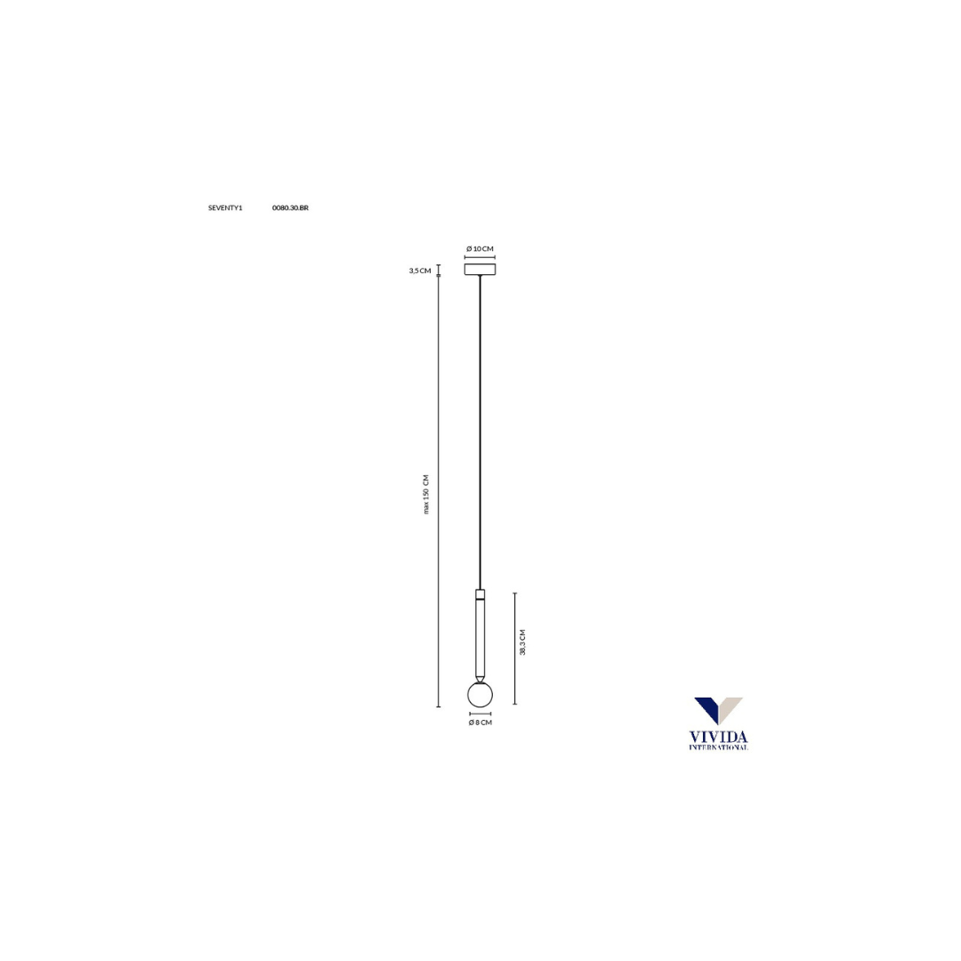 Lampada a Sospensione Seventy 1 Luce Marrone Ossidato 1x2W+1x4W 3000K – Vivida SKU 0080.30.BRL
