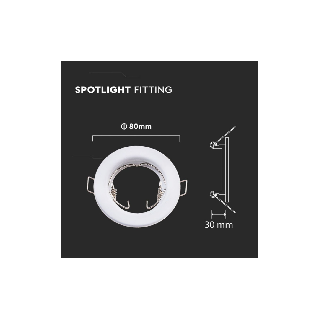 Portafaretto LED da Incasso Rotondo V-TAC GU10 e GU5.3 Bianco – Box 2 Pezzi