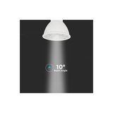 Faretto LED GU10 V-TAC VT-249 6W 3000K 10° Luce Calda Copertura Trasparente