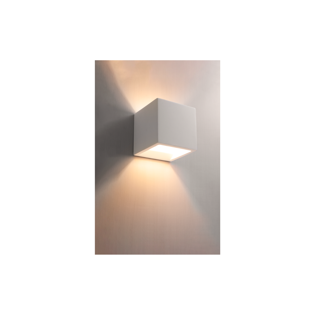 CENTURY Applique in Gesso Cubo 115×115×115 – Attacco G9 – Illuminazione da Interno IP20 | JESSY-AP115