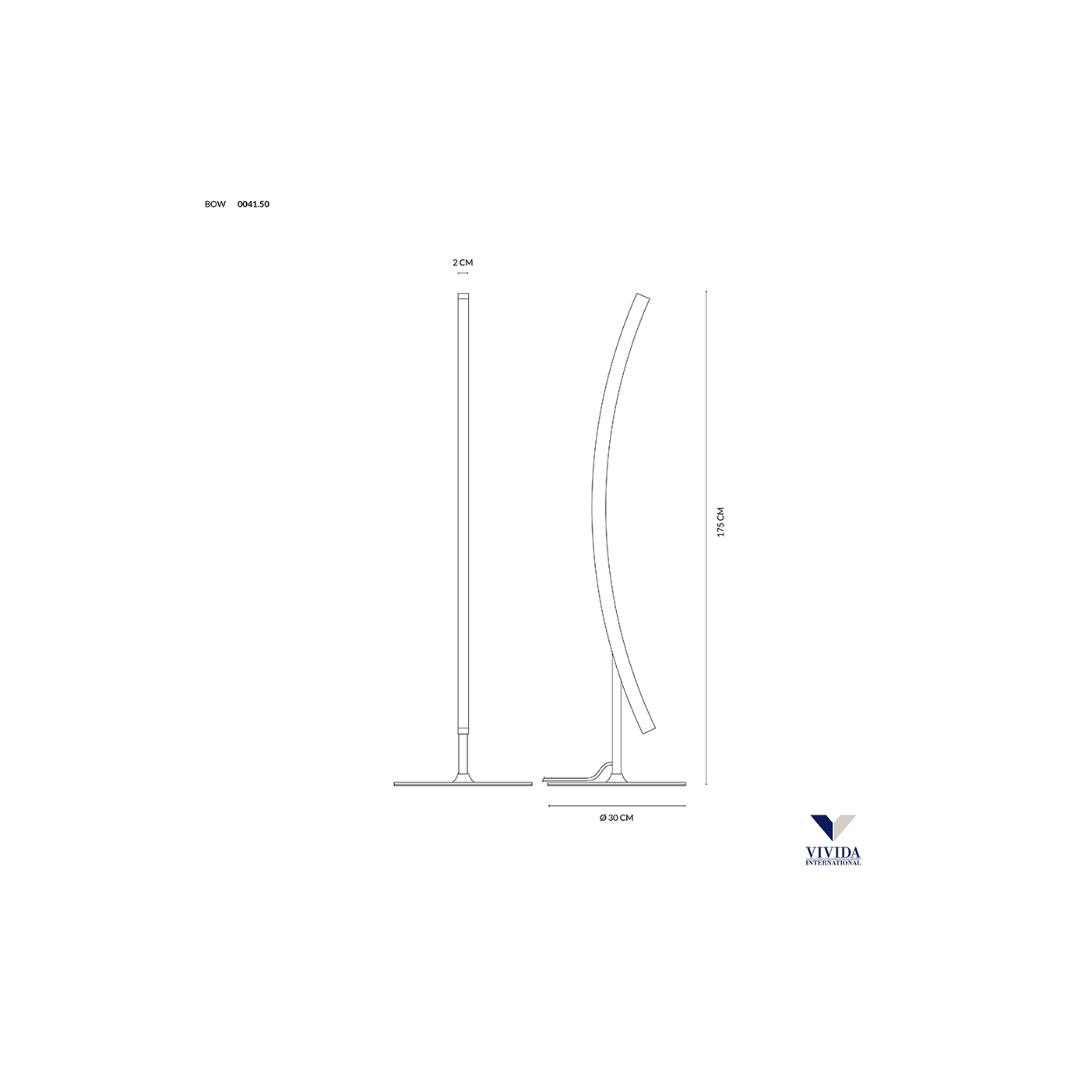Piantana LED Bow Nera 24W 3000K – Vivida SKU 0041.50.NE
