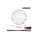 Plafoniera HARMONY LUX Ø 30 cm E27 Max 60W Vetro Bianco e Cromo – Rabalux 3852