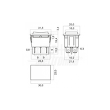 Deviatore a Levetta Nero 2 Poli DPCO ON/OFF/ON 15A 250V con 6 Terminali Faston 6,3 mm