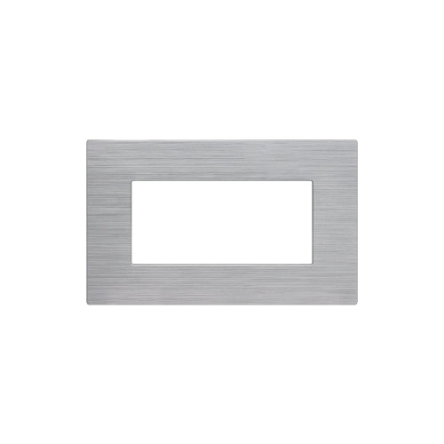Placca Tecnopolimero Spazzolato T3-Joy 4P Silver M5004SL-9 comp Matix
