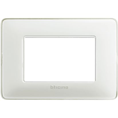 Placca Bticino Matix 3 moduli color ghiaccio AM4803CBN