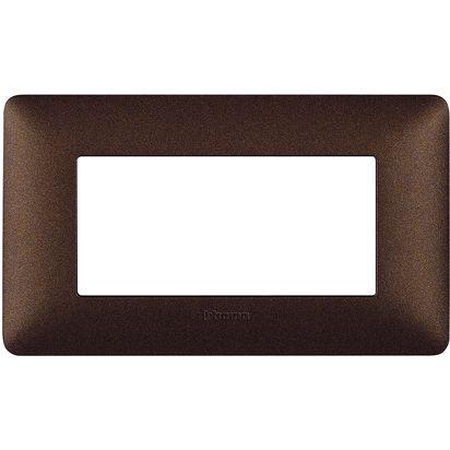 Placca  Bticino Matix 4 moduli colore marrone caffè AM4804TGG