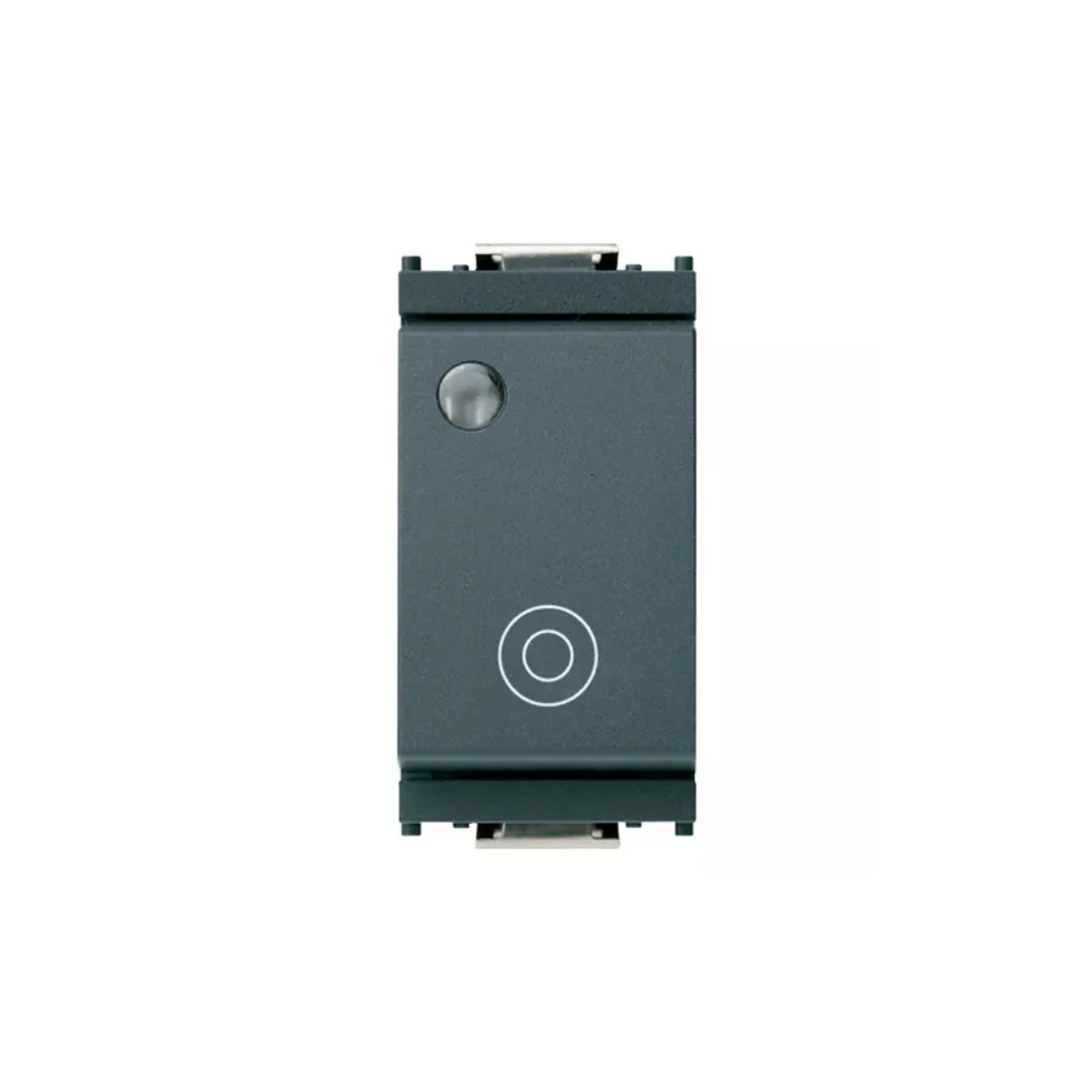 Pulsante 1PNO 10A generico lum.so grigio IDEA 16090