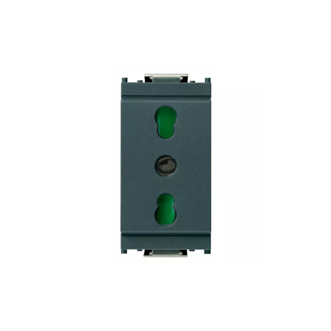 Presa 2P+T 16A P17/11 grigio IDEA 16203