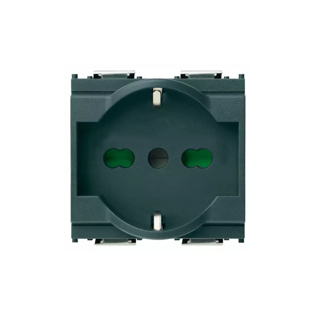 Presa 2P+T 16A universale grigio IDEA 16211