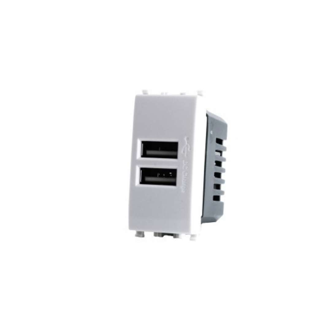 Presa USB doppia 2A  621b compatibile con la serie Vimar Plana