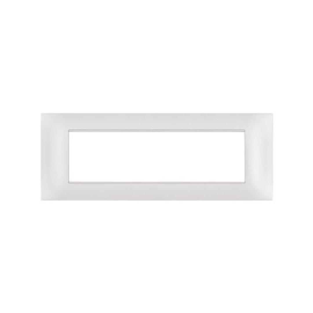 Placca 7 posti bianca tecnopolimero compatibile Plana - Mapam 6007-01