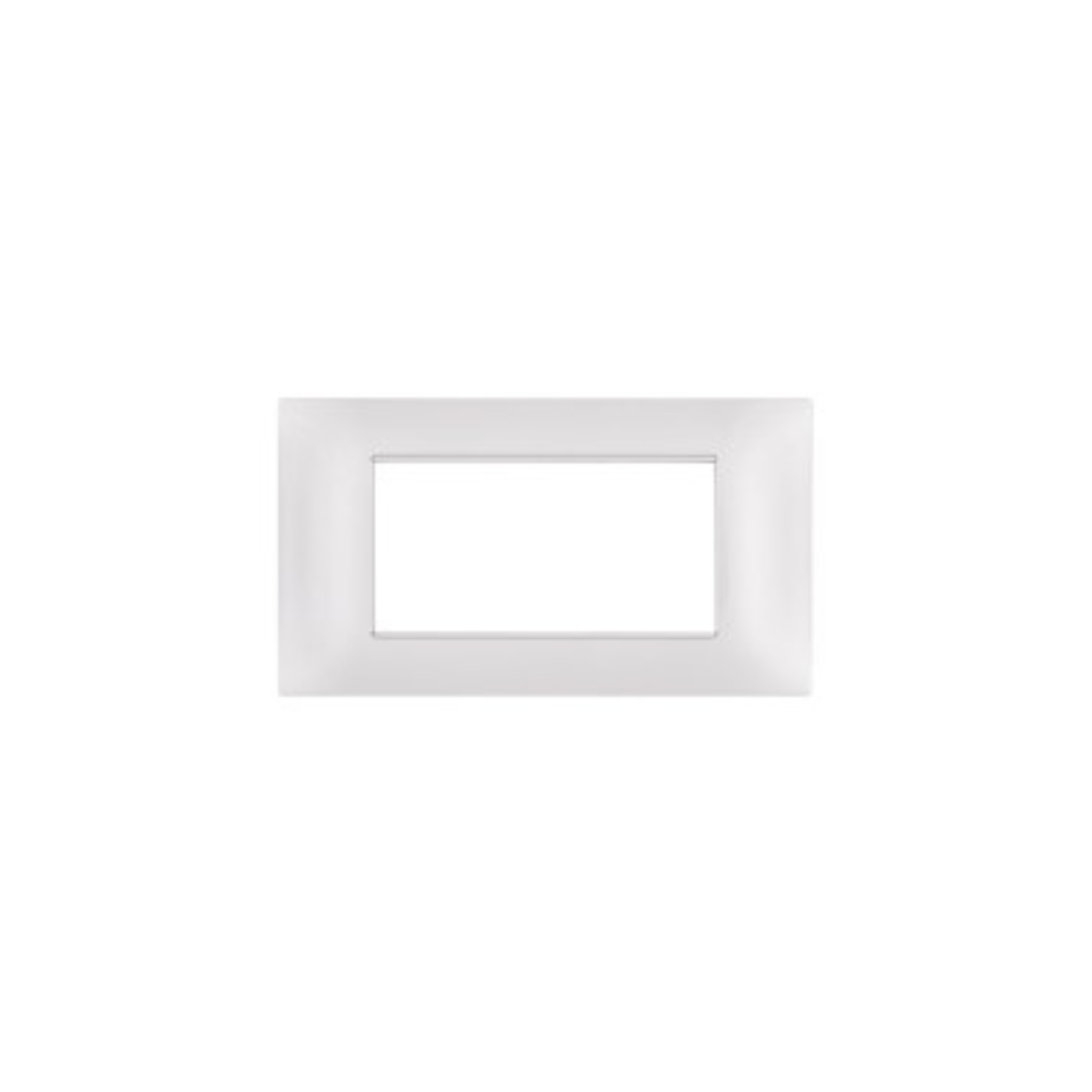 Placca 4 posti bianca tecnopolimero compatibile Plana - Mapam 6004-01