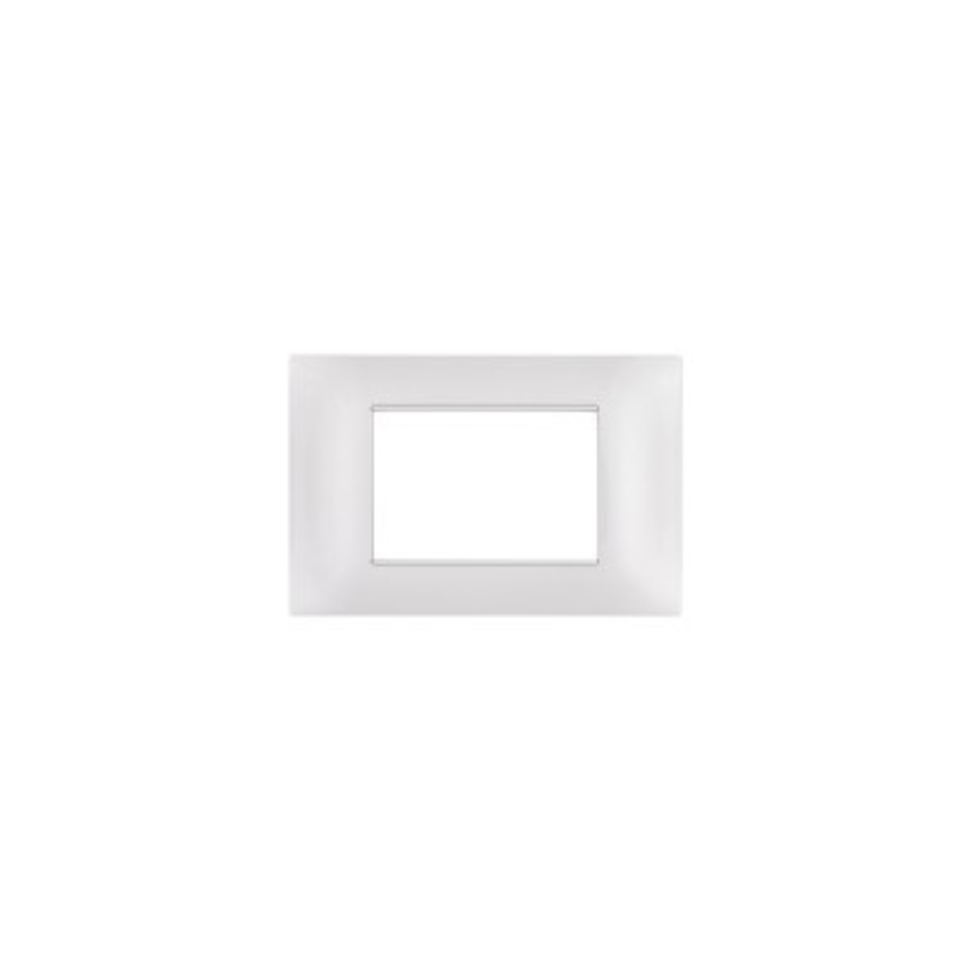 Placca 3 posti bianca tecnopolimero compatibile Plana - Mapam 6003-01