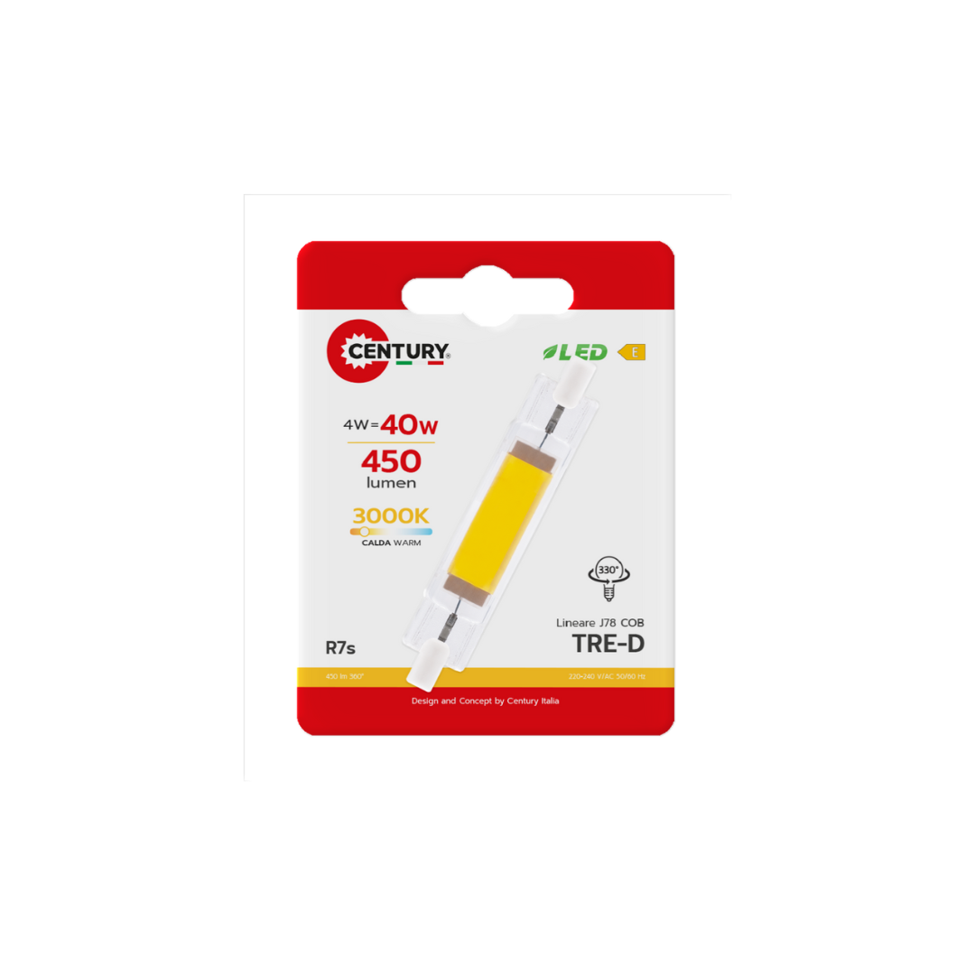 LAMP. LED TRE-D COB 4W - R7S - 3000K - 450 Lm