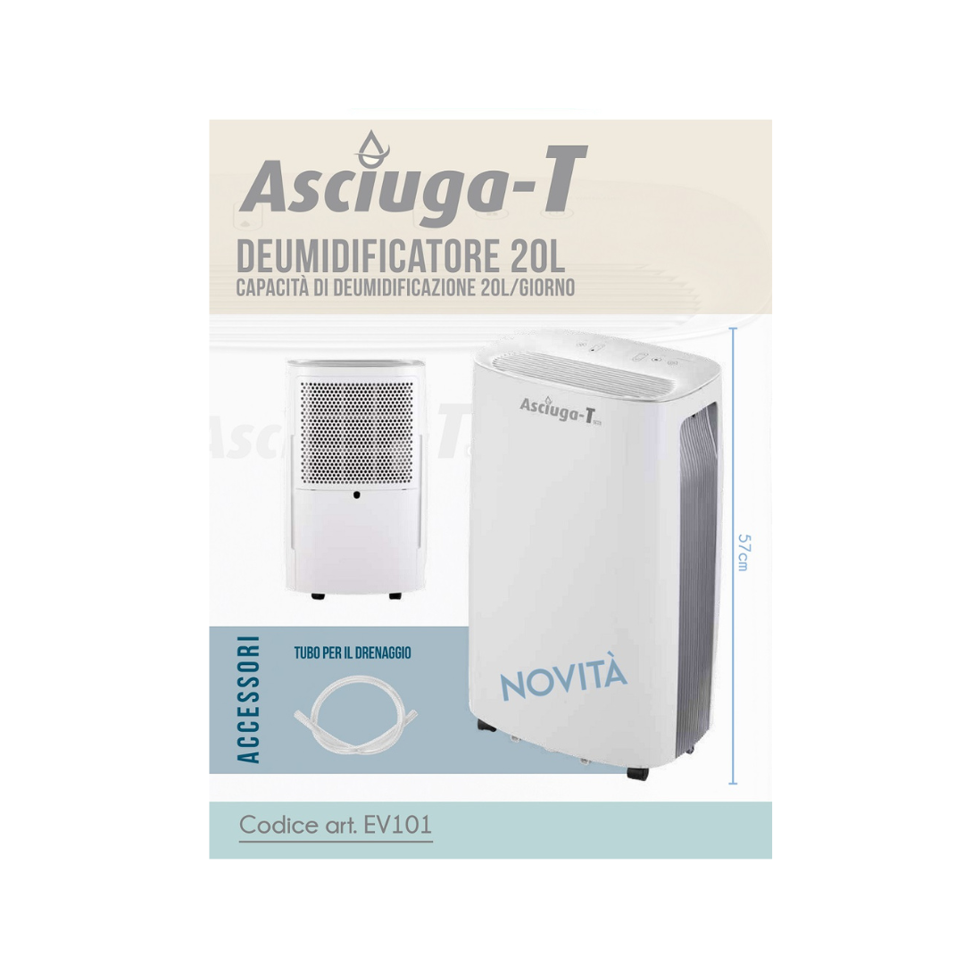 DEUMIDIFICATORE 20LT ASCIUGA-T