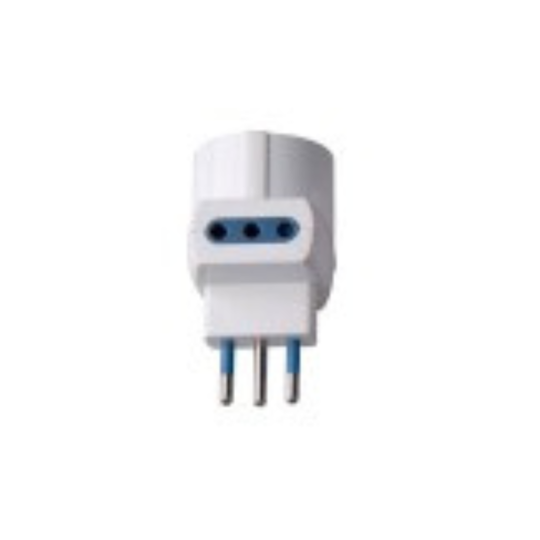 ADATTATORE SPINA 10A 2P+T 1 PR STRD. TEDESCO 2 PR 10A IMQ BIANCO