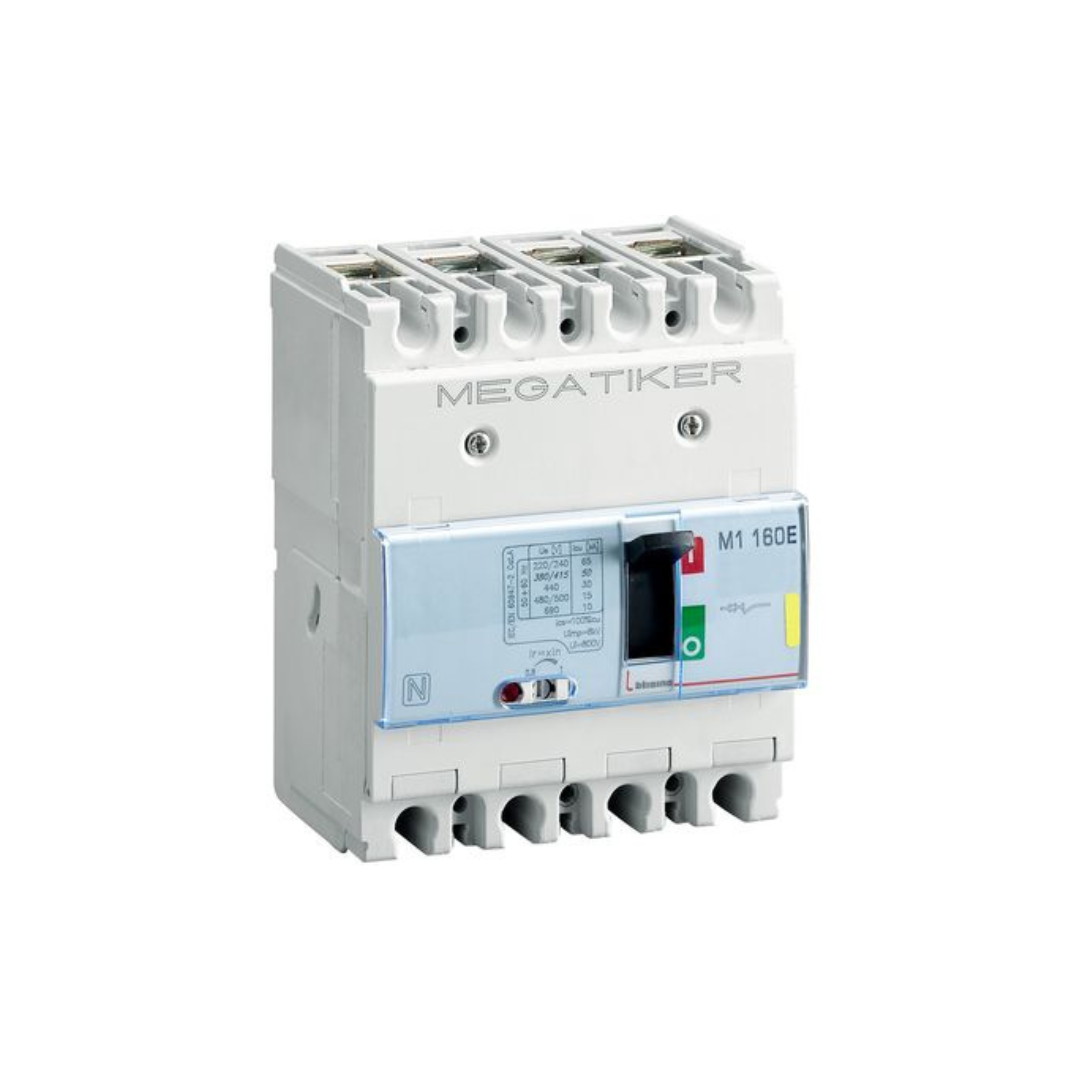 Interruttore scatolato MEGATIKER M1 160E magnetotermico 3P+N/2 - In= 160A - Icu 16kA