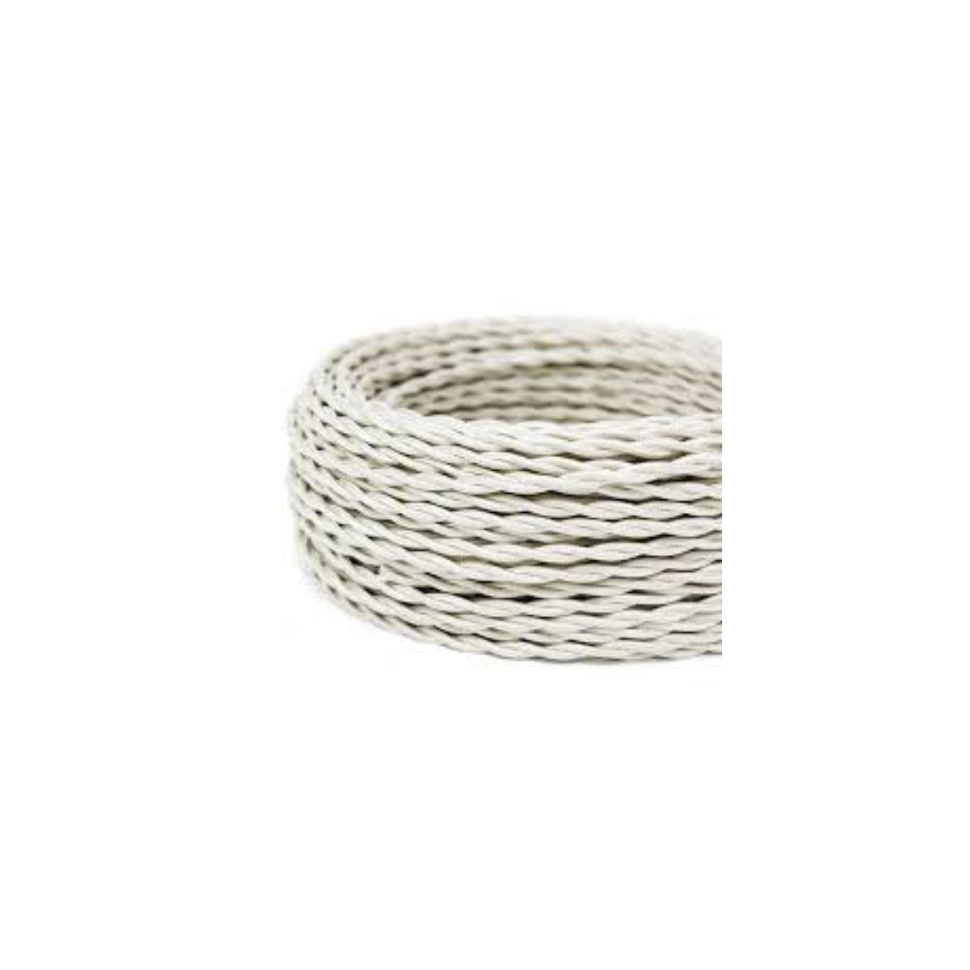 Cavo in pvc sotto treccia tessile seta 2x0.75 Avorio MT